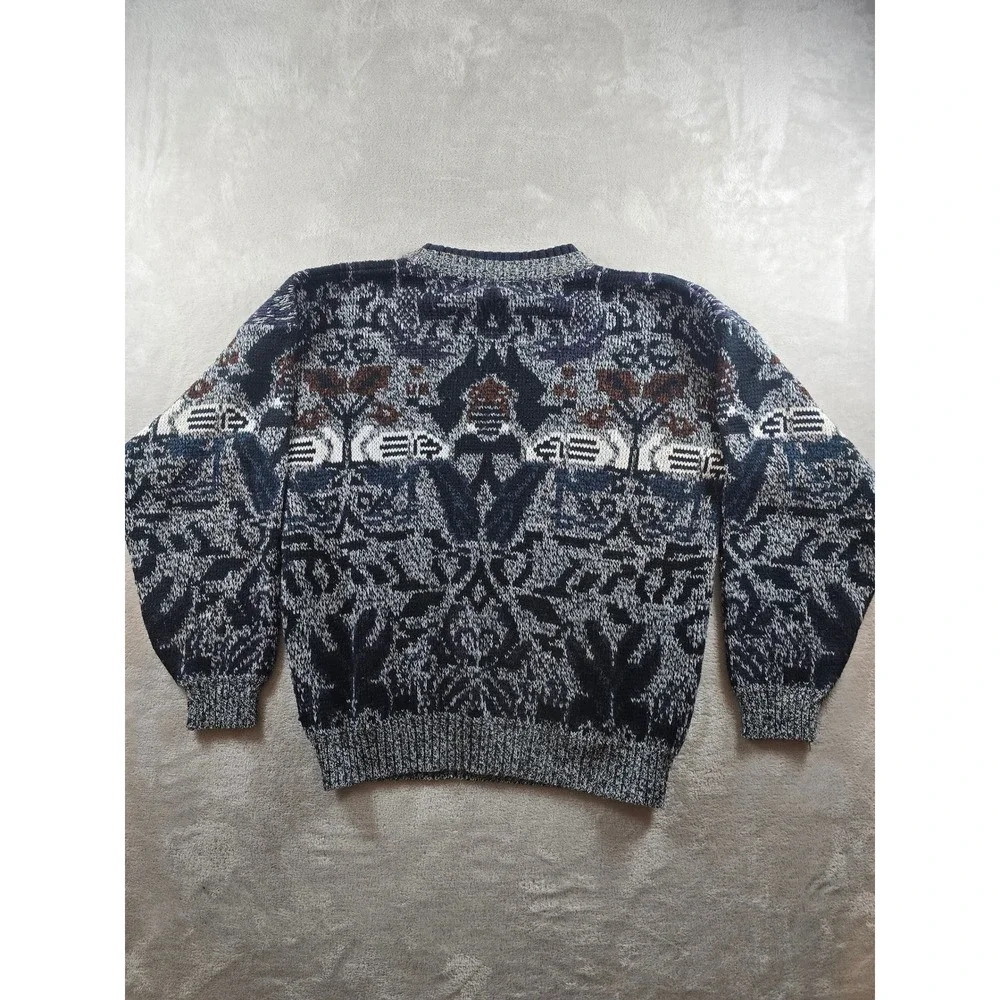 Vintage Michael Gerald Knit Sweater Womens L Fair Isle Nordic‎ Nature *Read